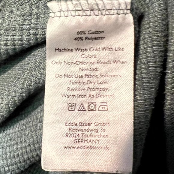 Eddie Bauer Grey Waffle-Knit Thermal Men's Long-Sleeve Henley Tee T-Shirt SZ 2XL - Picture 4 of 5